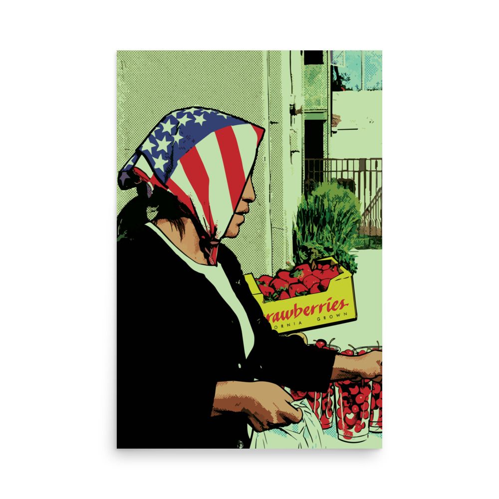 Premium Matte Poster Print, "Proud Woman Selling Fruit"