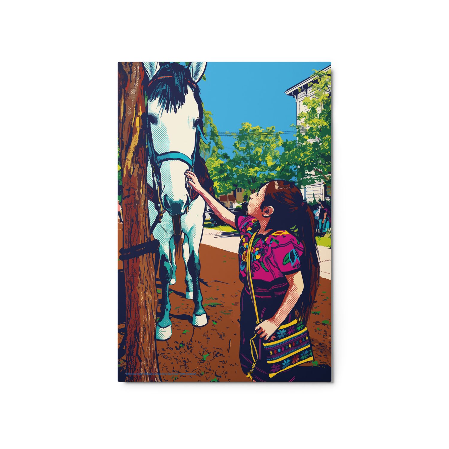 Premium Metal Floating Print. "Proud Woman Selling Fruit"
