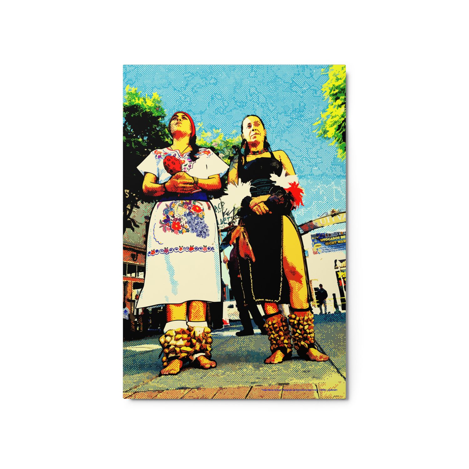 Premium Metal Floating Print. "Aztec Dancers"