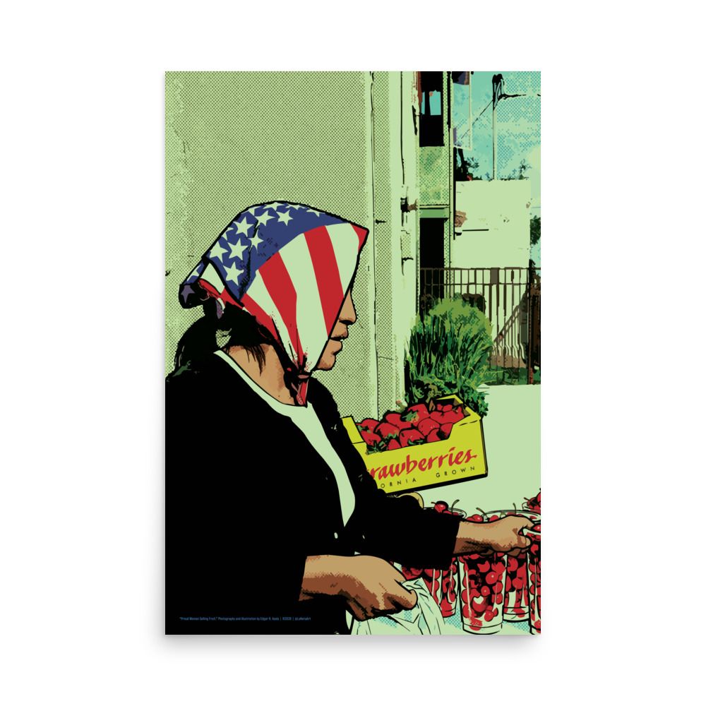 Premium Matte Poster Print. "Proud Woman Selling Fruit"
