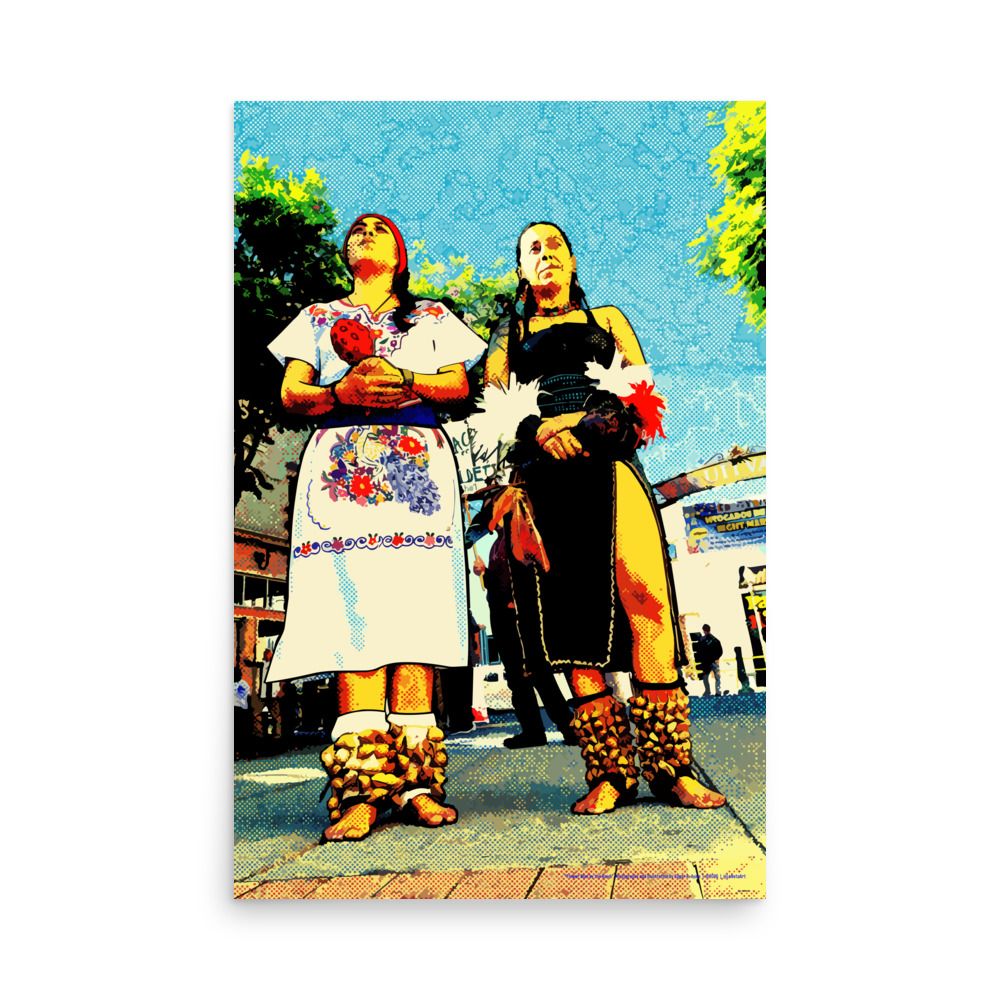 Premium Matte Poster Print. "Aztec Dancers"
