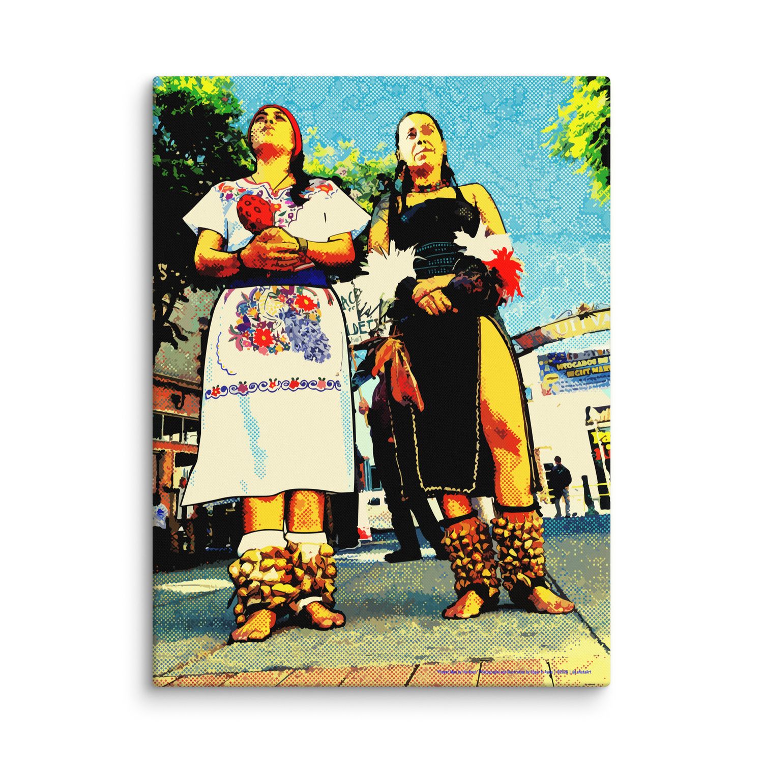 Premium Canvas Print. "Aztec Dancers"