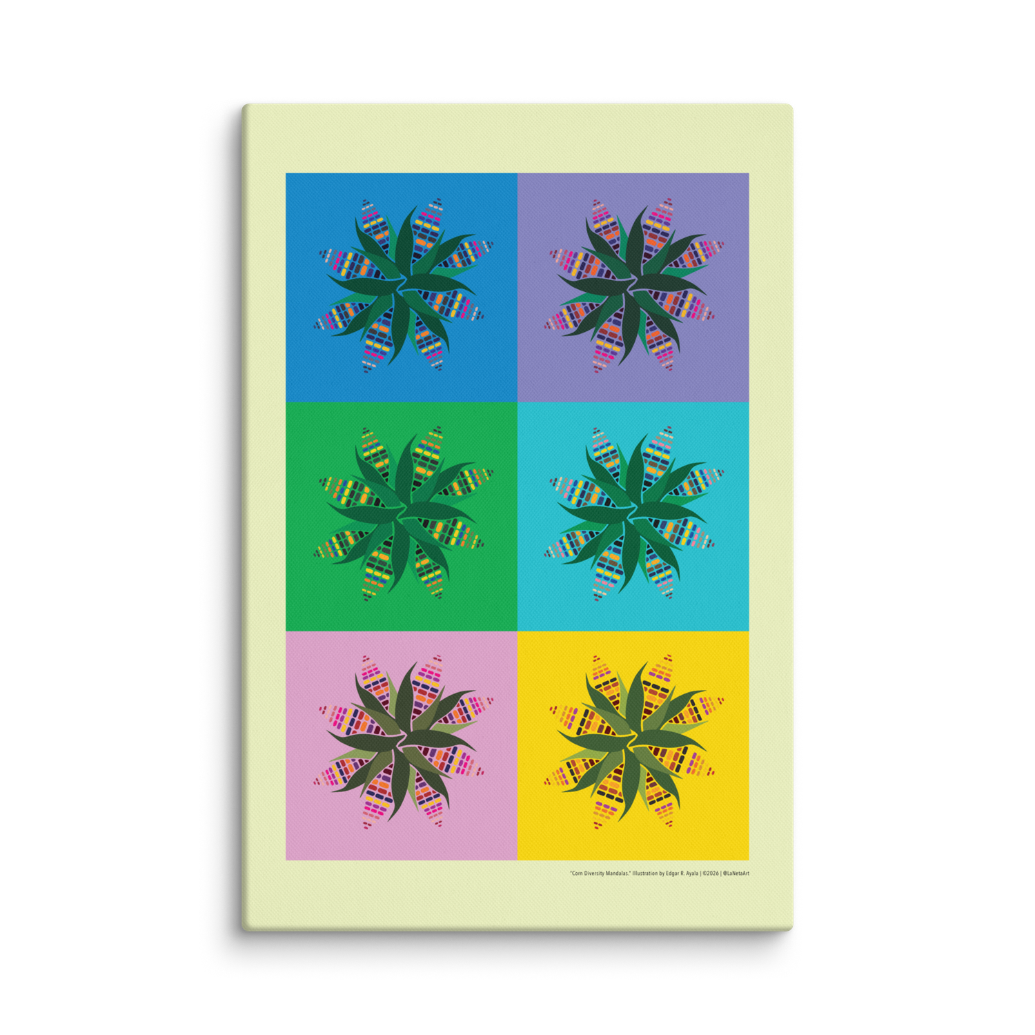 Premium Canvas Print. "Diversity Corn Mandalas"