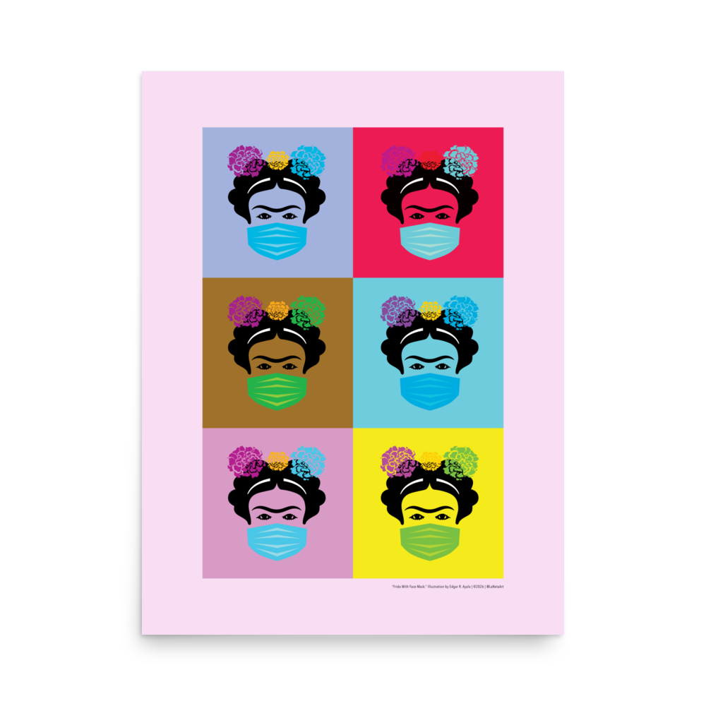 Premium Matte Poster Print. "Fridas With Mask"
