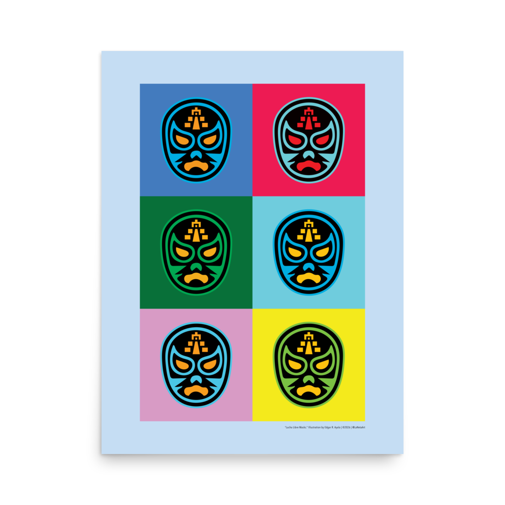 Premium Matte Poster Print."Lucha Libre Mask"