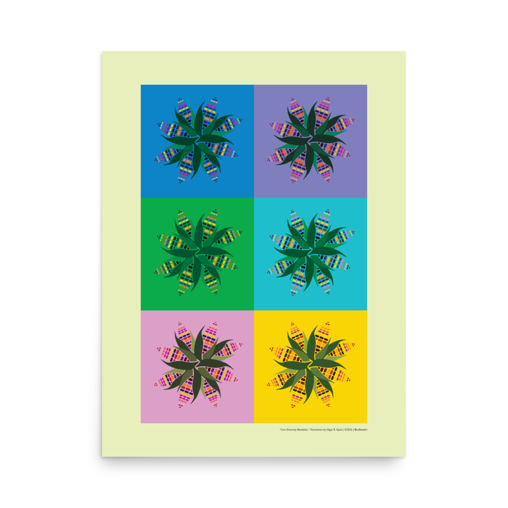 Premium Canvas Print. "Corn Diversity Mandalas"