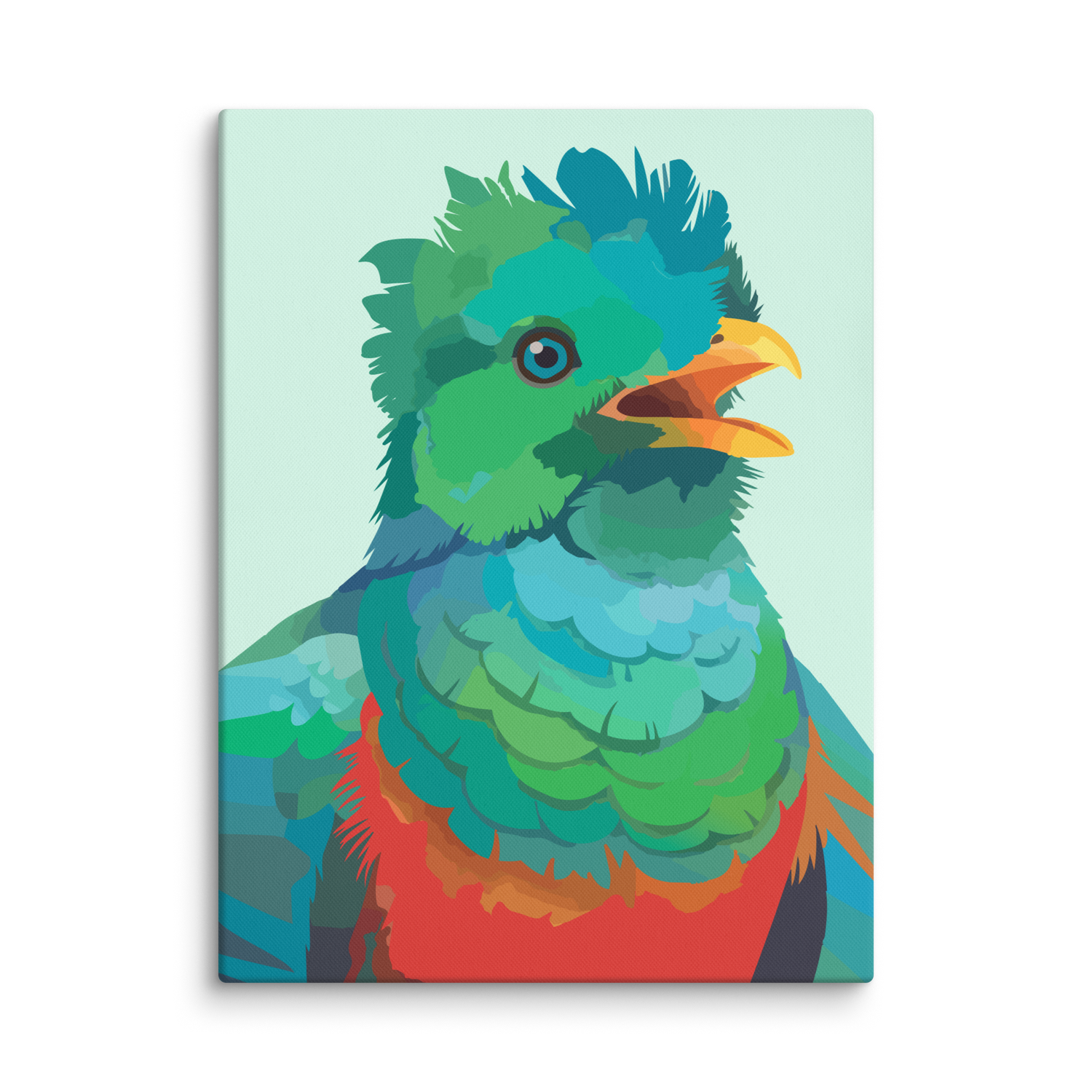 Premium Canvas Print. "Quetzal Bird Calling"
