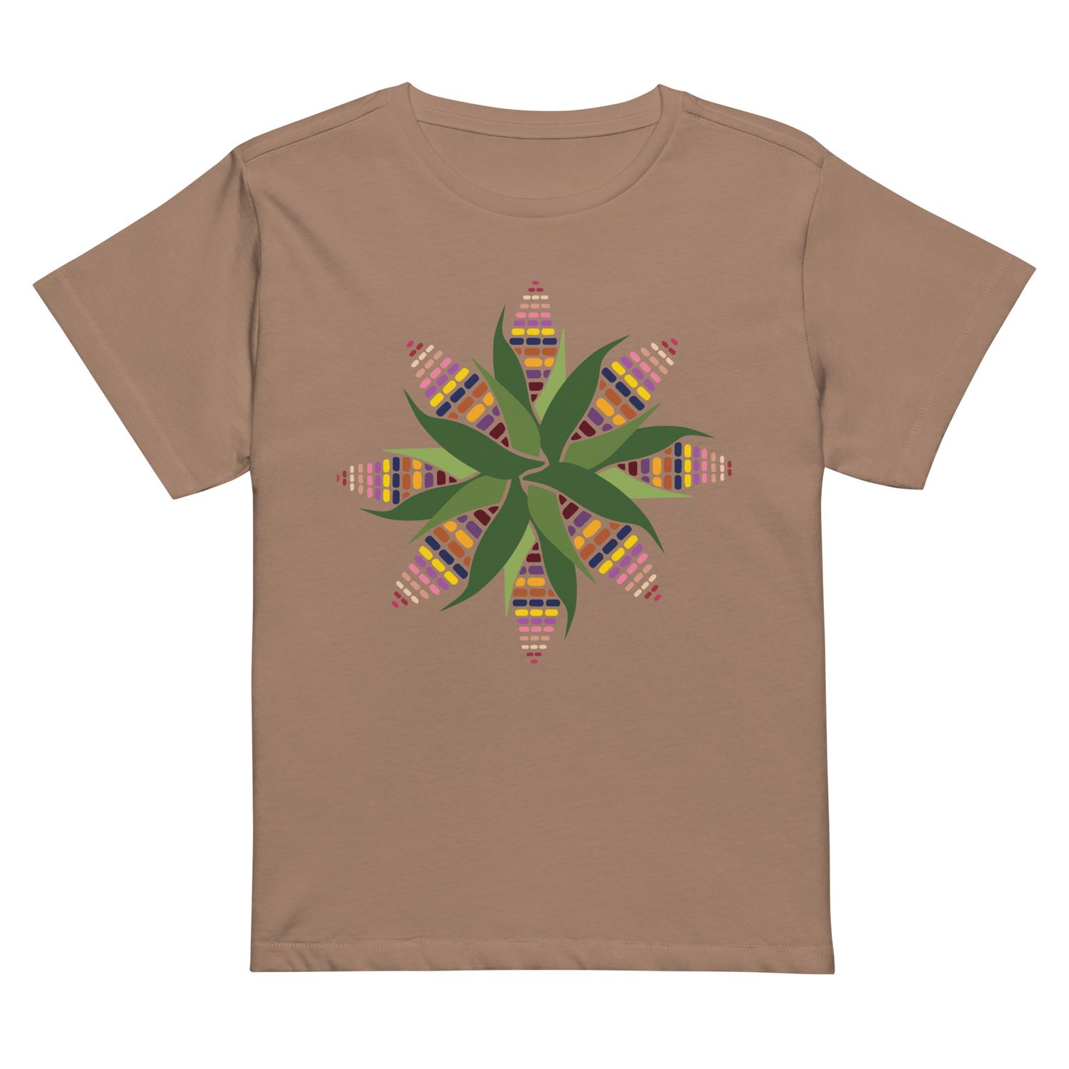 Corn Diversity Mandala, Women’s high-waisted t-shirt