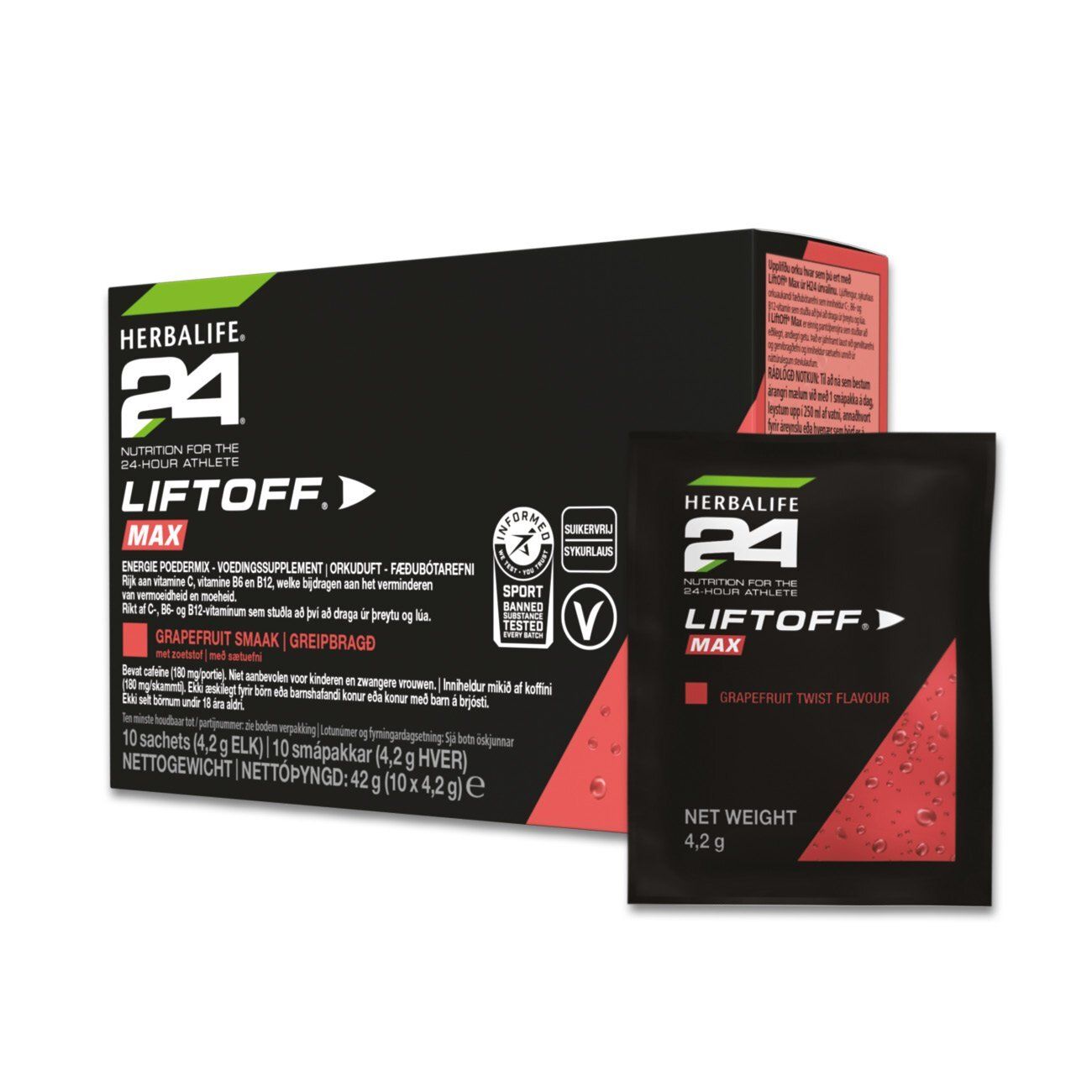 LiftOff® Max greipbragði 10 x 4,2 g smápakkar LiftOff® Max greipbragði 10 x 4,2 g smápakkar