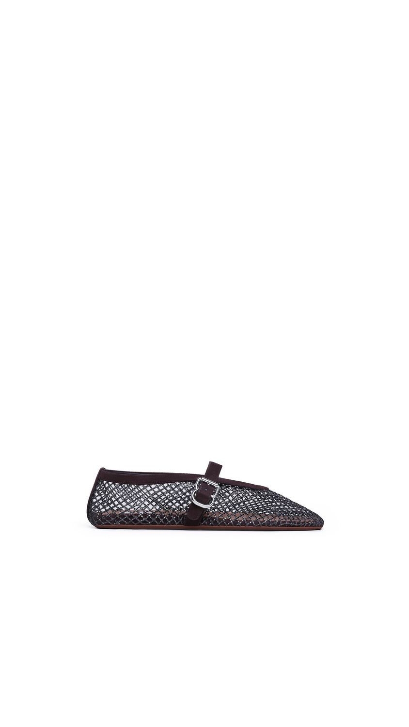 BALLET FLATS IN STRASS FISHNET