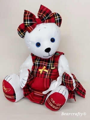 Memory keepsake bear made from your Uniform and or sport tops