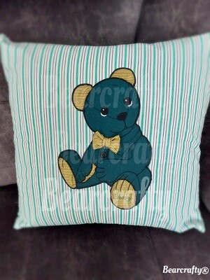 Memory cushion with Teddy bear applique cushion cover