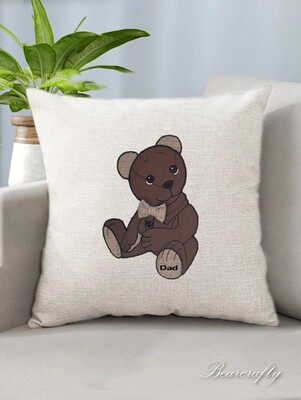 Teddy bear applique cushion cover