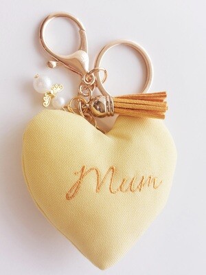 Memory Key chains-Bag jewel Heart shape made from clothing