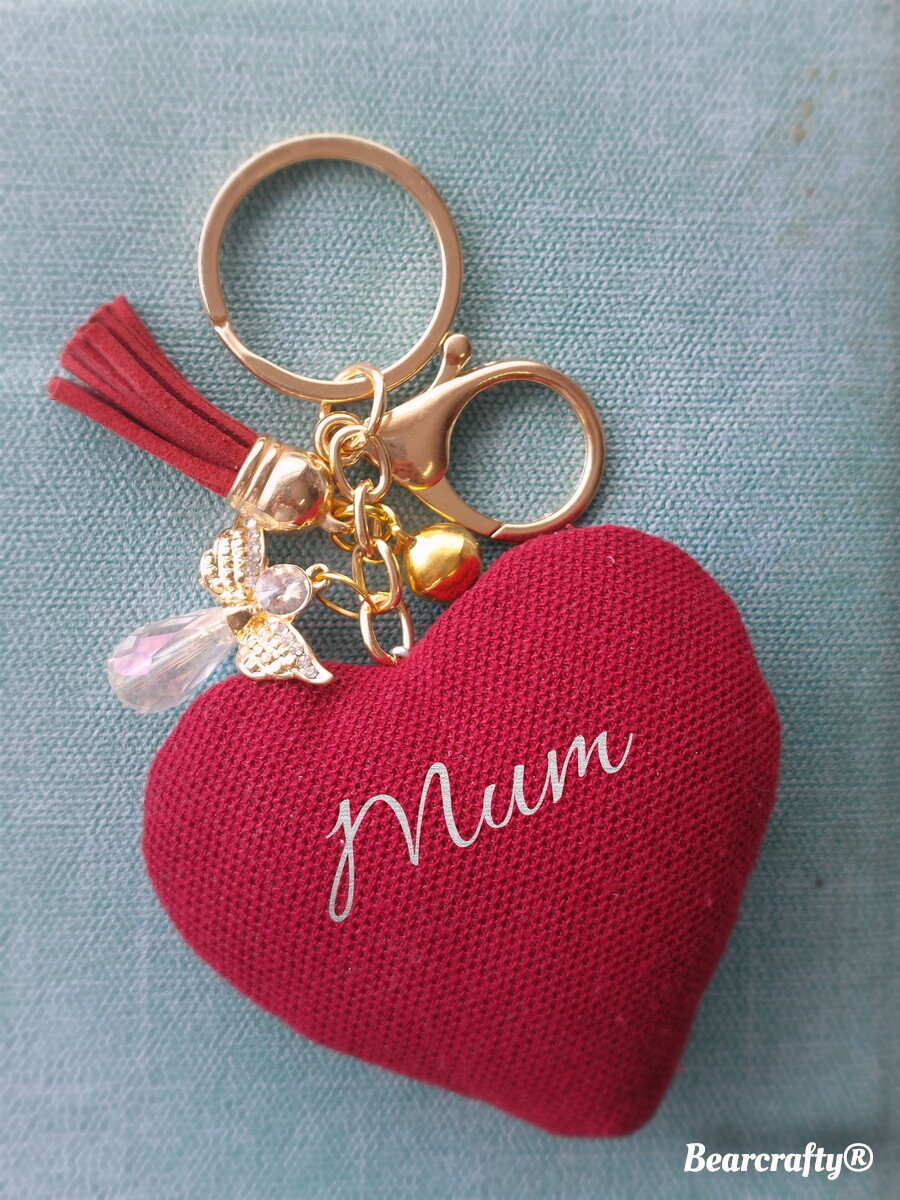 Memory Key chains-Bag jewel Heart shape made from clothing