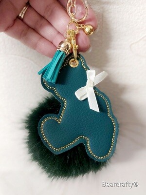 Key chains-Bag jewel Teddy with pompom