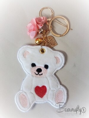 Key chain - Bag Jewel Valentine Love heart and flower