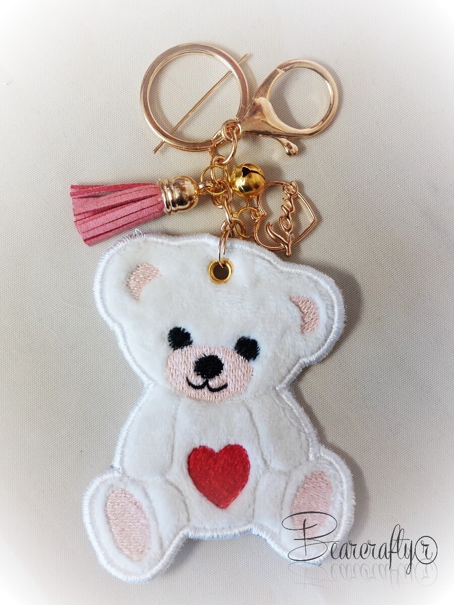 Key chain - Bag Jewel Valentine Love heart and tassel
