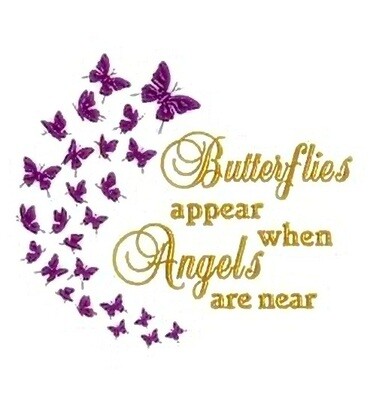 Memory Cushion cover with Embroidered Butterfly Poem