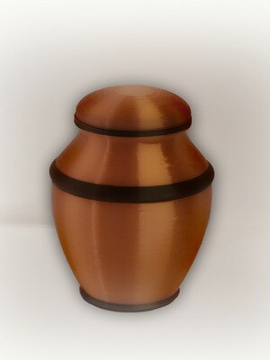 3D printed miniature urn for ashes or tokens 50mm high