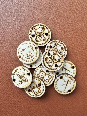 Wooden buttons custom engraved with your Name or Logo