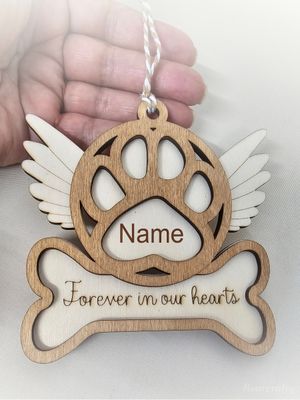 Pet memorial ornament gift with wings