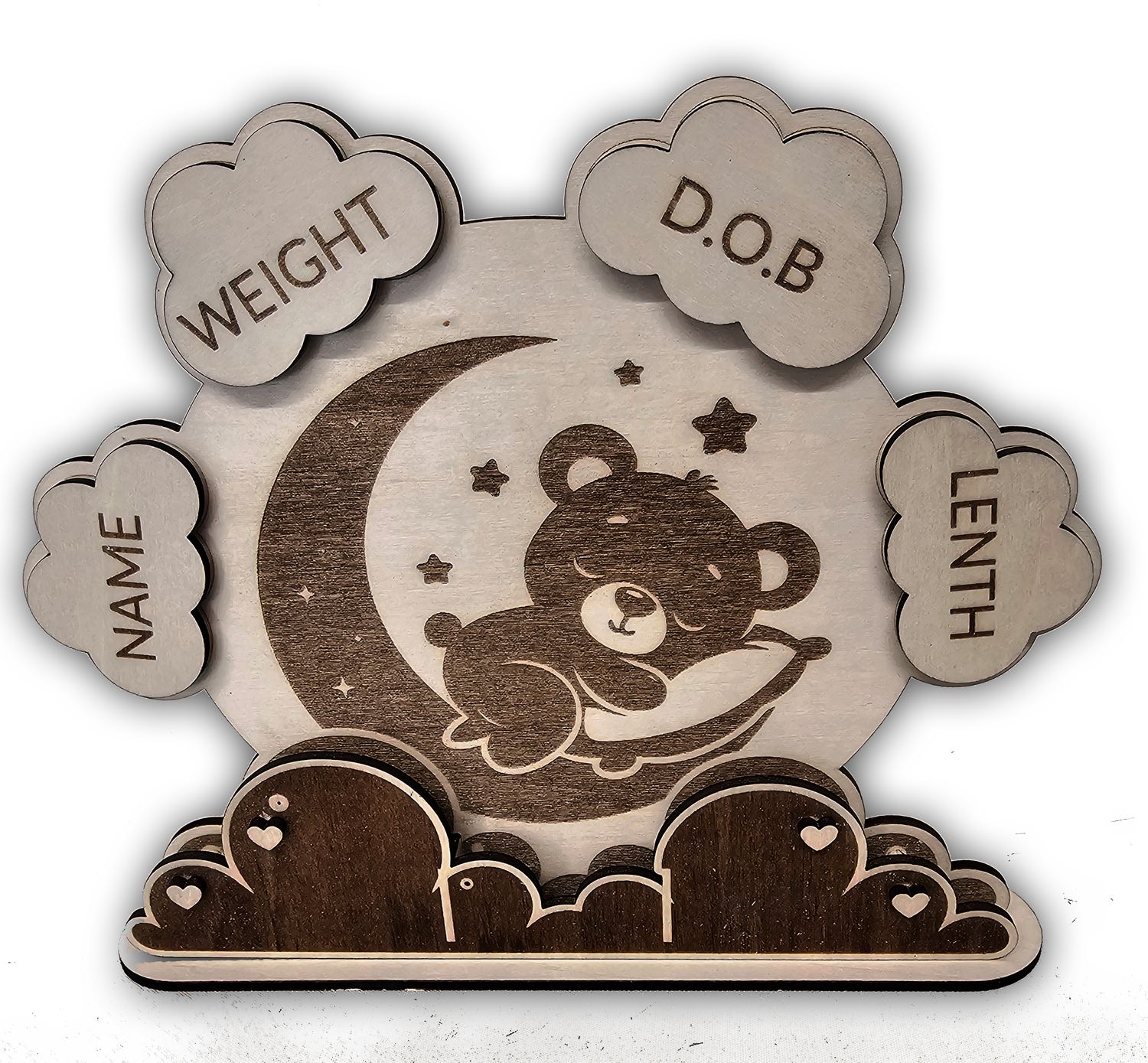 Wooden Baby Born keepsake custom made