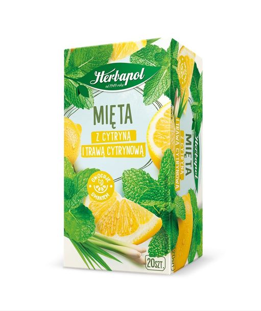Mint with lemon and lemon grass herbal tea
