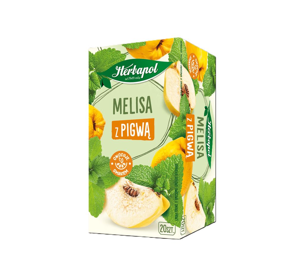 Lemon balm and quince herbal tea