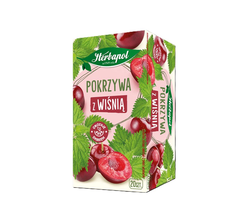 Nettle and sour cherry herbal tea