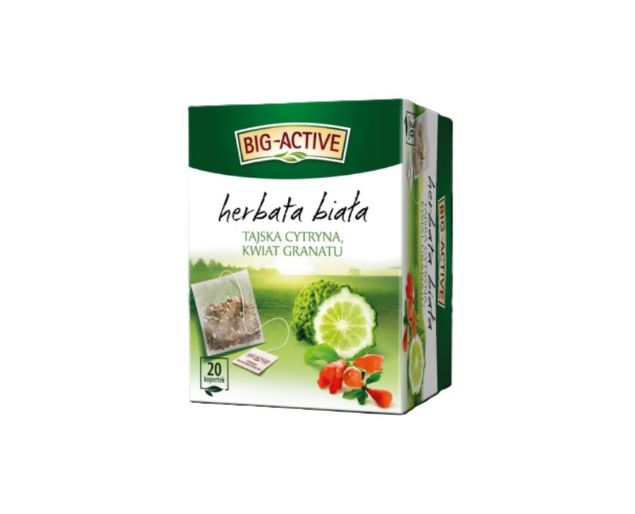 White tea with Thai lemon and pomegranate flower.