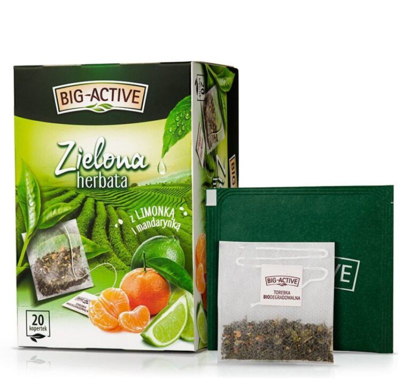 Green tea with lime and tangerine