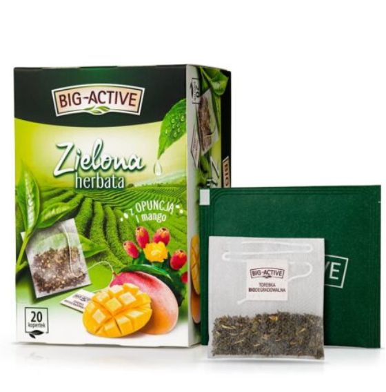 Green tea with prickly pear and mango