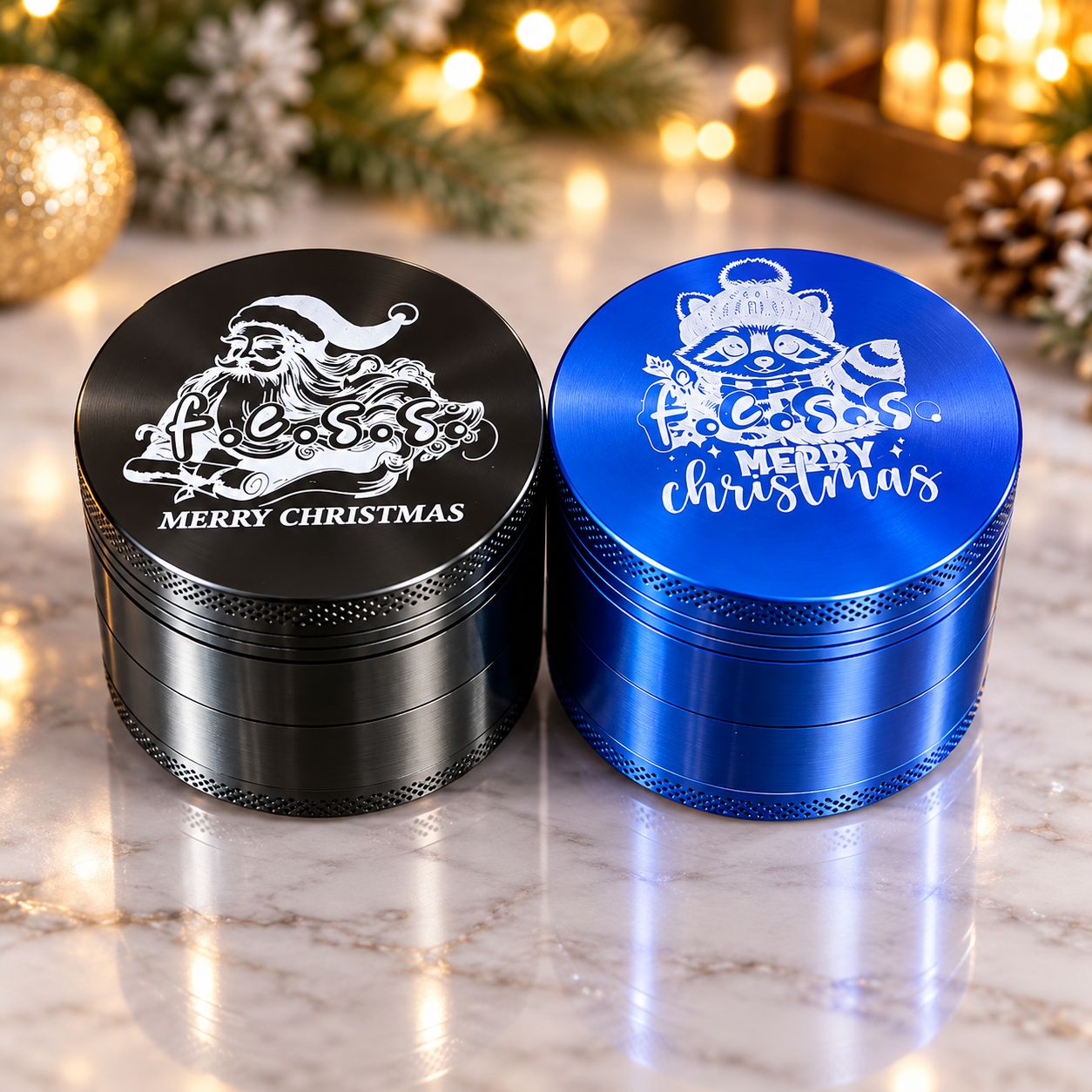 55MM ASSORTED COLOR CHRISTMAS VIBES GRINDER