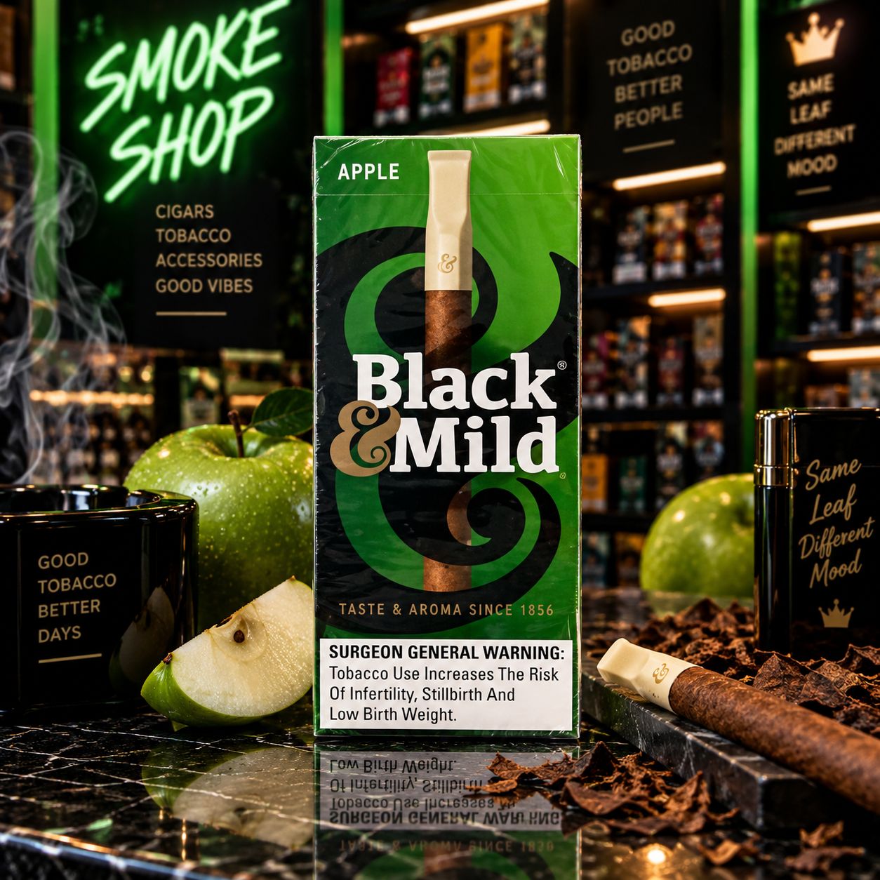 BLACK &amp; MILD 5 PACK APPLE