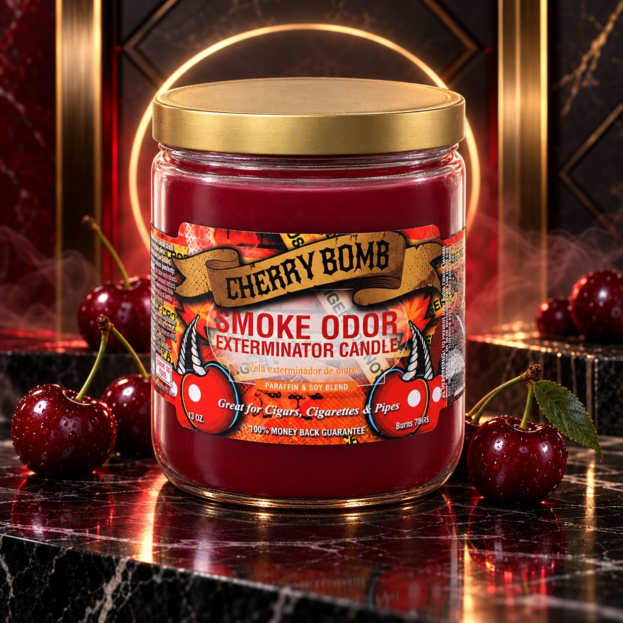 CHERRY BOMB SMOKE ODOR EXTEMINATOR CANDLE 13OZ
