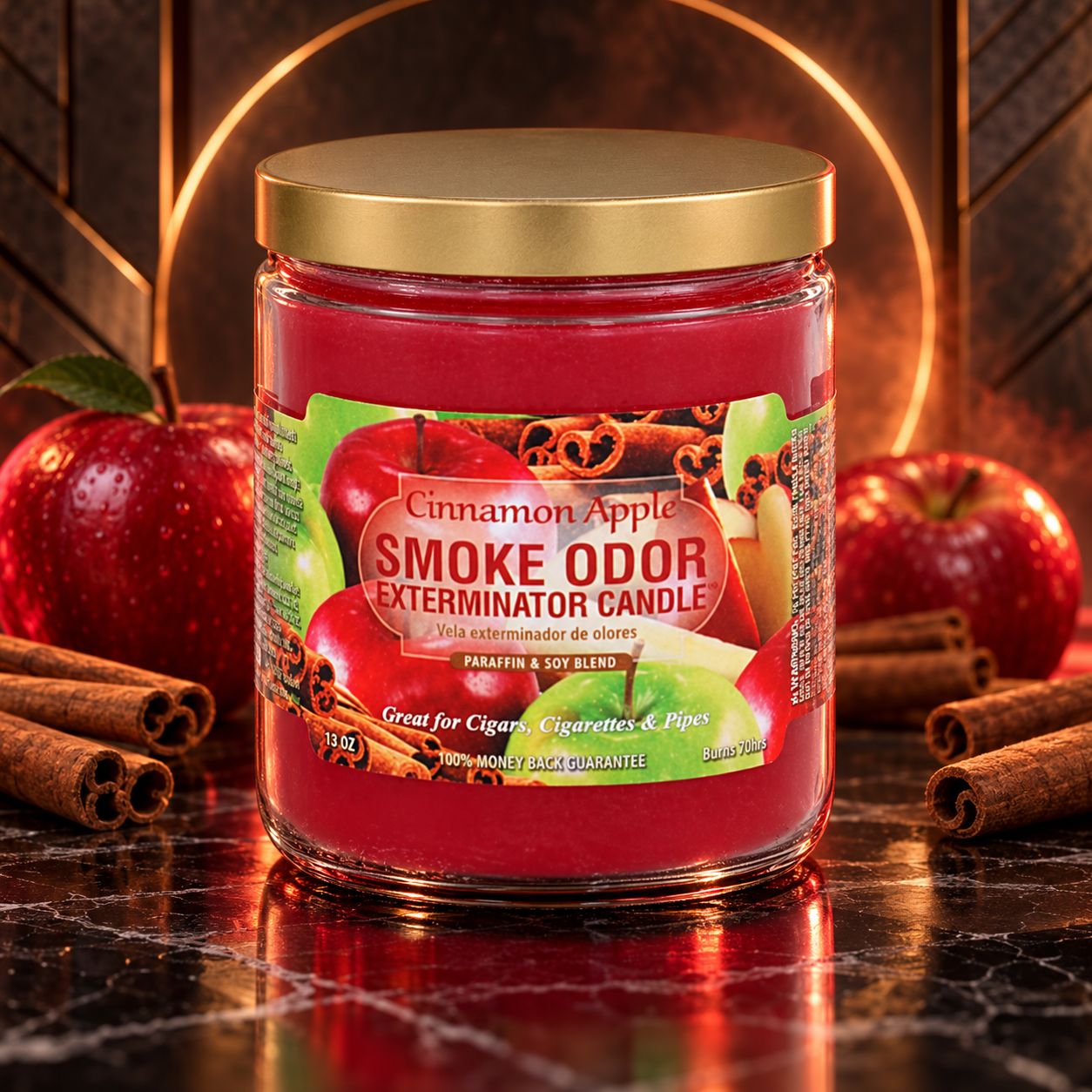 CINNAMON APPLE SMOKE ODOR EXTEMINATOR CANDLE 13OZ
