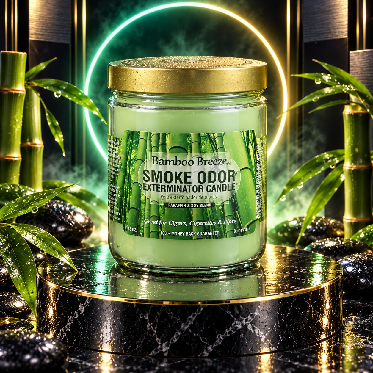 BAMBOO BREEZE SMOKE ODOR EXTEMINATOR CANDLE 13OZ BAMBOO BREEZE SMOKE ODOR EXTEMINATOR CANDLE 13OZ