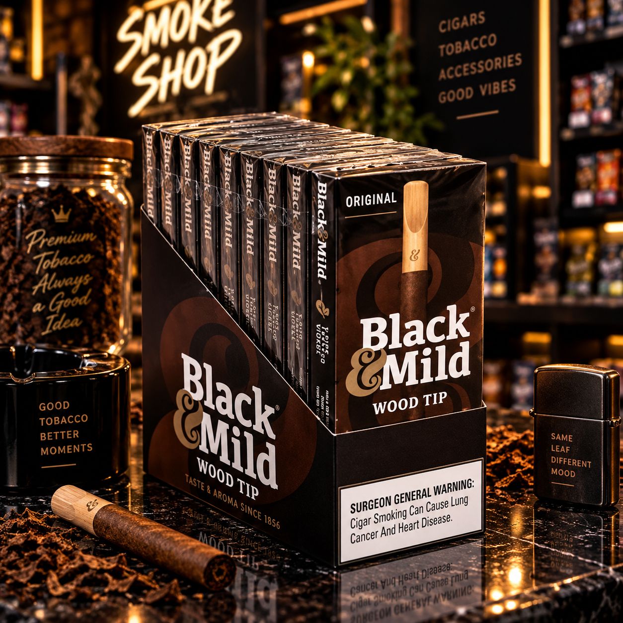 BLACK &amp; MILD 5 PACK ORIGINAL WOOD TIP