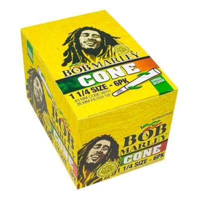 BOB MARLEY CONE 1 1/4 SIZE 6 PACK BOB MARLEY CONE 1 1/4 SIZE 6 PACK
