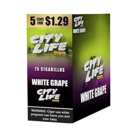 CITY LIFE GOOD TIME 5/1.39 CIGARILLO WHITE GRAPE CITY LIFE GOOD TIME 5/1.39 CIGARILLO WHITE GRAPE