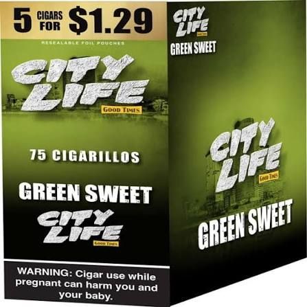 CITY LIFE GOOD TIME 5/1.29 CIGARILLO GREEN SWEET CITY LIFE GOOD TIME 5/1.29 CIGARILLO GREEN SWEET