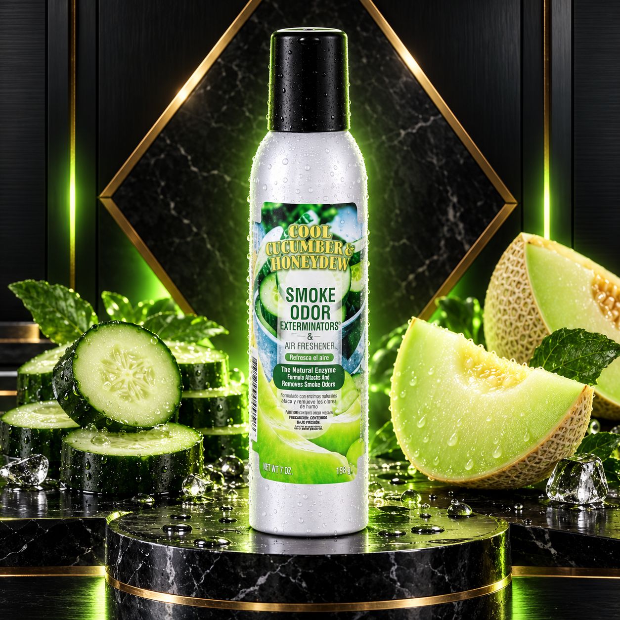 COOL CUCUMBER & HONEYDEW SMOKE ODOR EXTERMINATOR & AIR FRESHENER 7OZ COOL CUCUMBER & HONEYDEW SMOKE ODOR EXTERMINATOR & AIR FRESHENER 7OZ