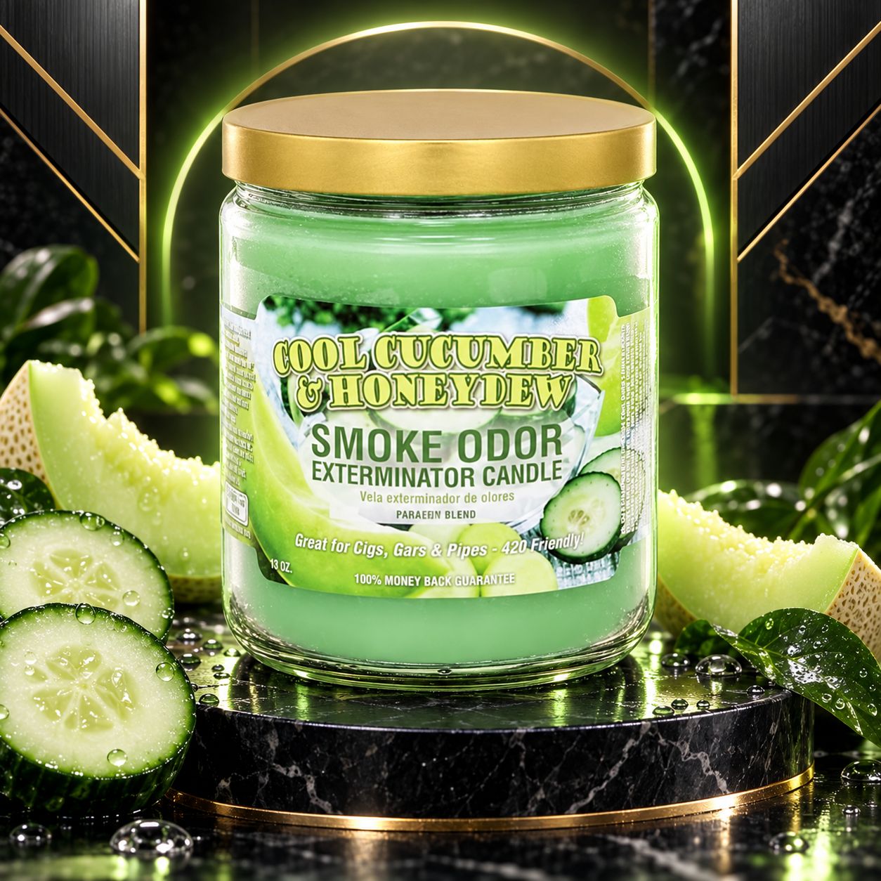 COOL CUCUMBER & HONEYDEW SMOKE ODOR EXTEMINATOR CANDLE 13OZ COOL CUCUMBER & HONEYDEW SMOKE ODOR EXTEMINATOR CANDLE 13OZ