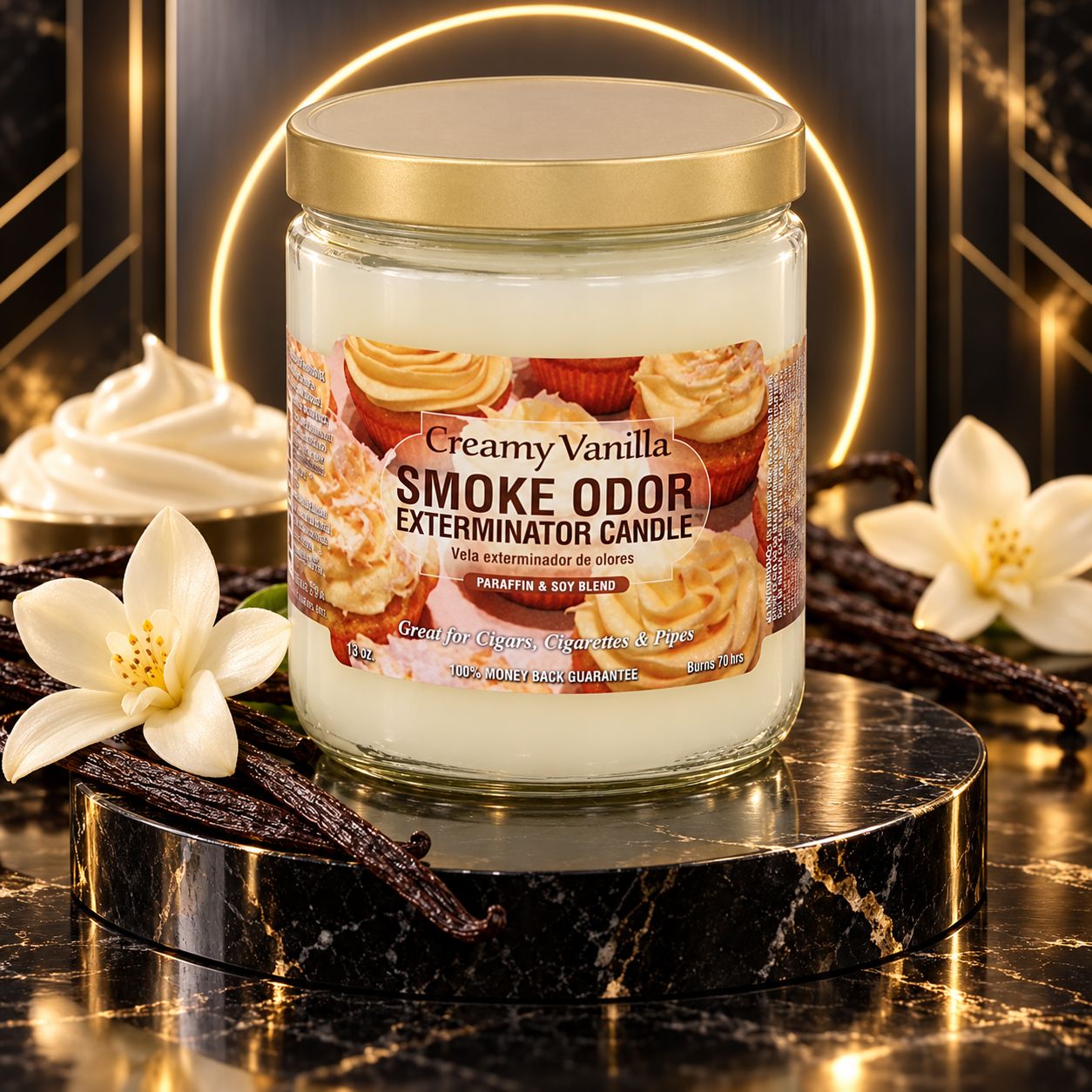 CREAMY VANILLA SMOKE ODOR EXTEMINATOR CANDLE 13OZ CREAMY VANILLA SMOKE ODOR EXTEMINATOR CANDLE 13OZ