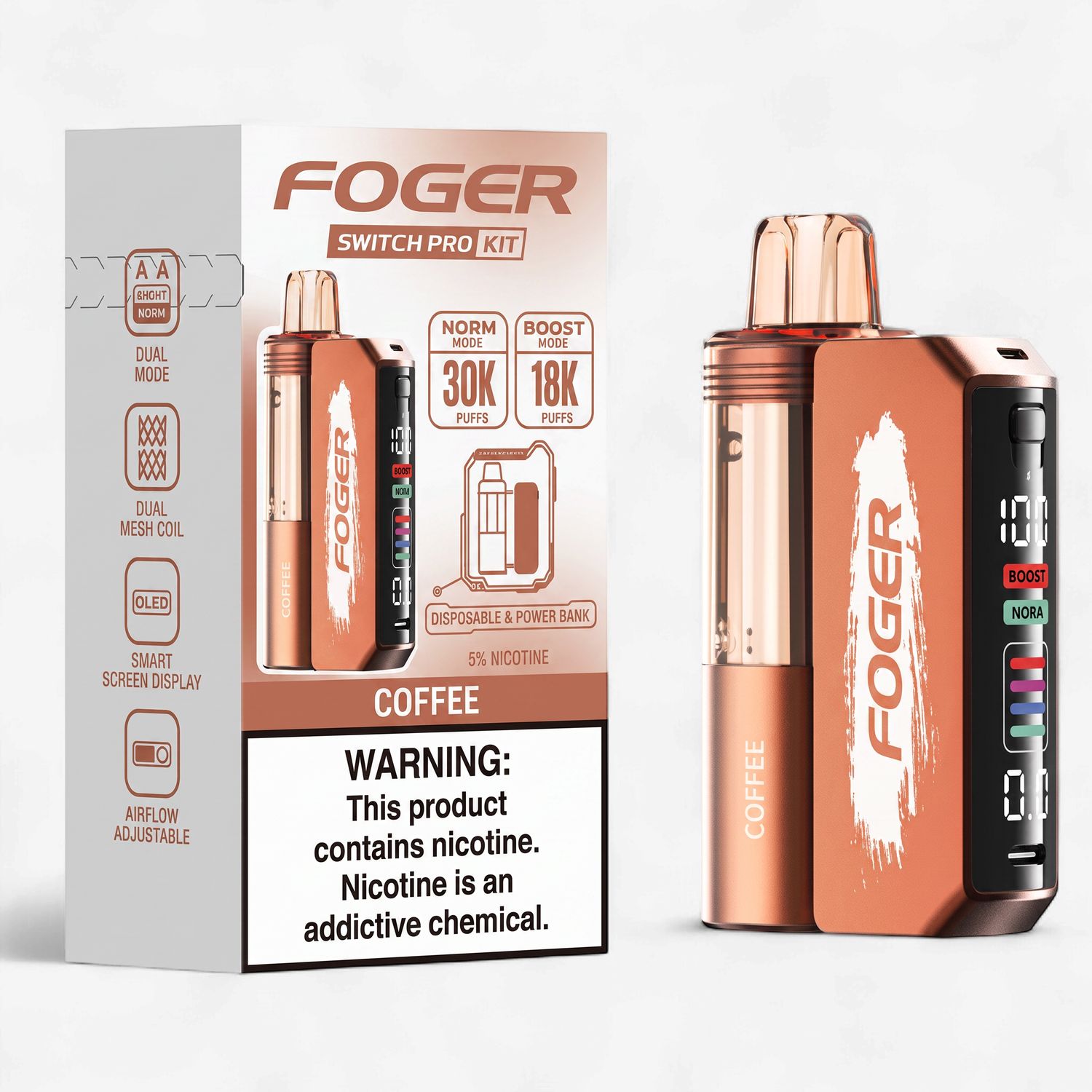 FOGER SWITCH PRO KIT 30k PUFFS COFFEE