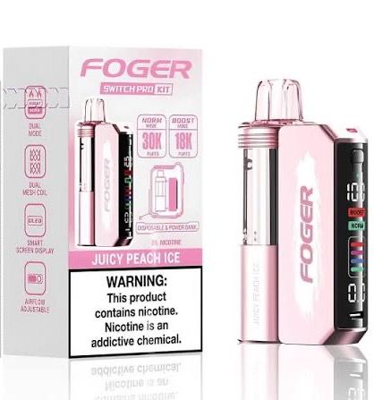 FOGER SWITCH PRO KIT 30k PUFFS JUICY PEACH ICE FOGER SWITCH PRO KIT 30k PUFFS JUICY PEACH ICE