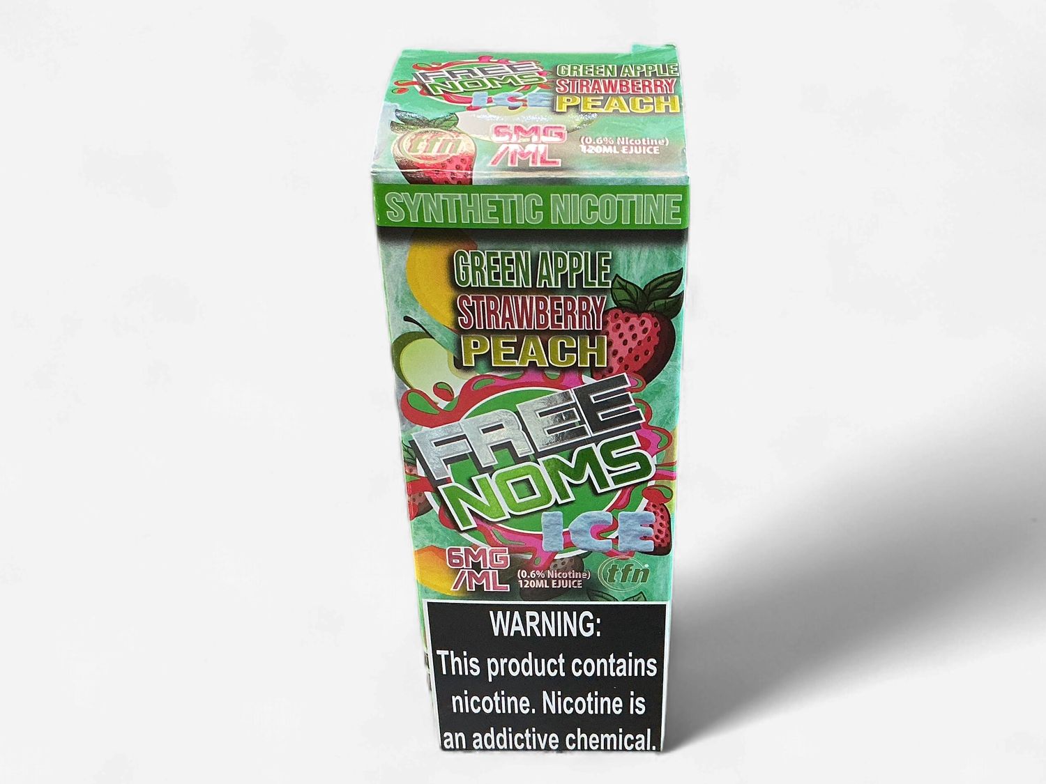 FREE NOMS ICE GREEN APPLE STRAWBERRY PEACH 6MG