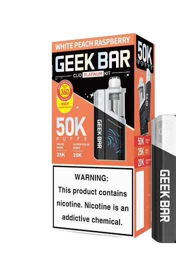GEEK BAR CLIO PLATNIUM WHITE PEACH RASPBERRY GEEK BAR CLIO PLATNIUM WHITE PEACH RASPBERRY
