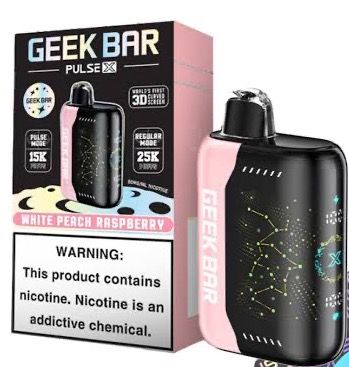GEEK BAR PULSEX 25K WHITE PEACH RESPBERRY GEEK BAR PULSEX 25K WHITE PEACH RESPBERRY